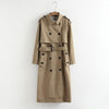 Vee Top women casual solid color double breasted outwear fashion sashes office coat chic epaulet design long trench 902229